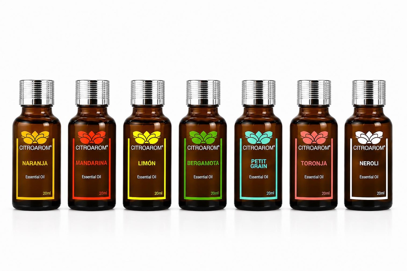 Línea Cítrica Pura Pure Essential: Naranja, Mandarina, Limón, Bergamota, Petit Grain, Toronja, Neroli